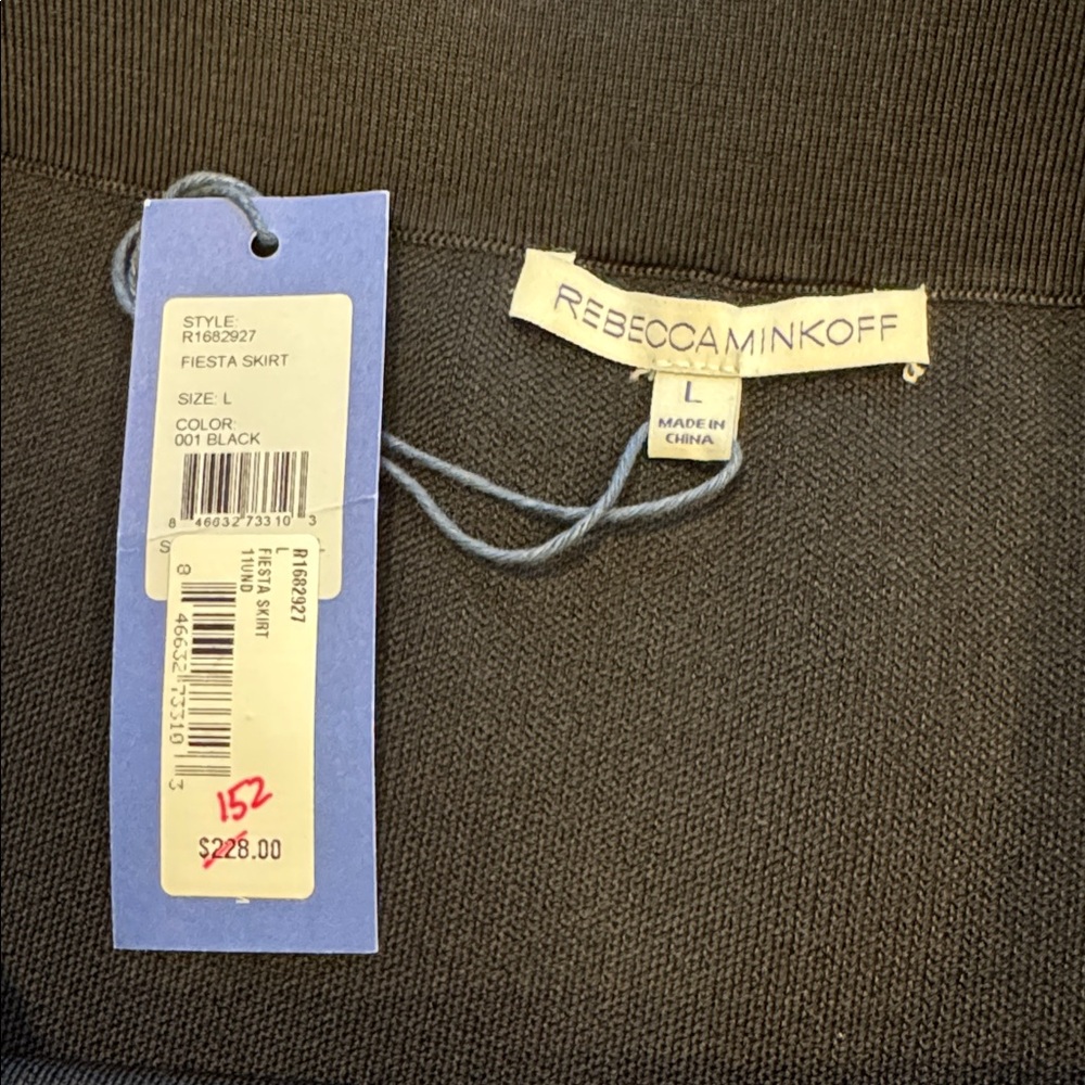Rebecca Minkoff Black Pencil Skirt with Fringe NWT - Picture 3 of 7